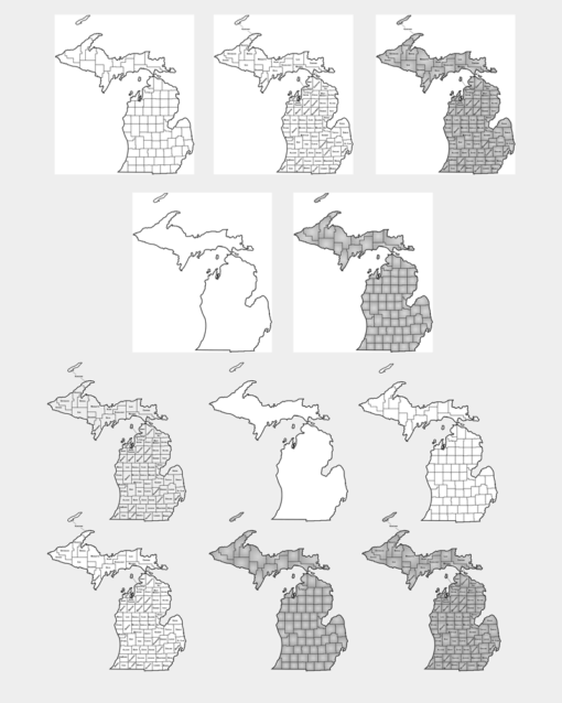 Michigan Map - vectors Stock Image - Michigan County Map