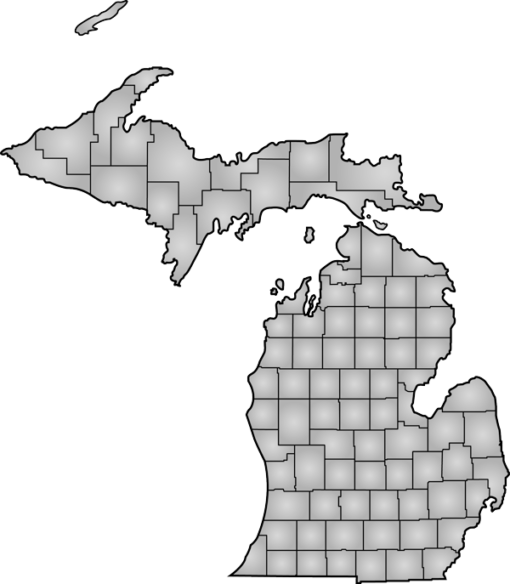 Michigan – counties, shaded
